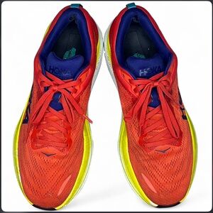 Men’s Hoka Bondi 8 Red Alert / Flame Running Shoes - Men’s Size 12 D Sneakers